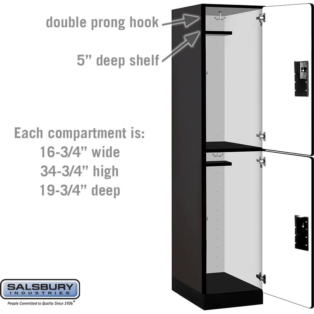 18" Wide Double Tier Designer Wood Locker - 1 Wide - 6 Feet High - 21" Deep by Salsbury - Image 3