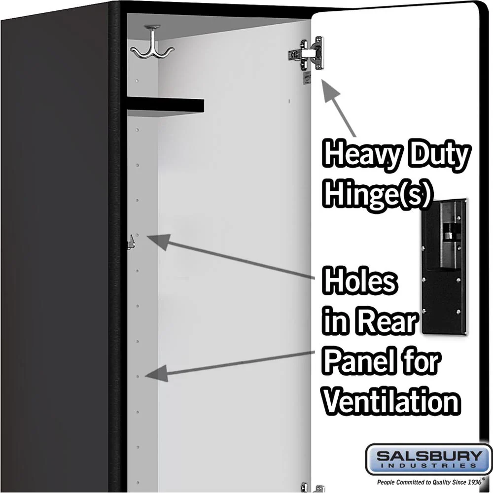 18" Wide Double Tier Designer Wood Locker - 1 Wide - 6 Feet High - 21" Deep by Salsbury - Image 4