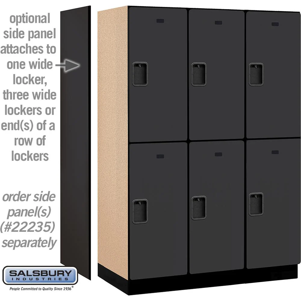 18" Wide Double Tier Designer Wood Locker - 3 Wide - 6 Feet High - 21" Deep by Salsbury - Image 2