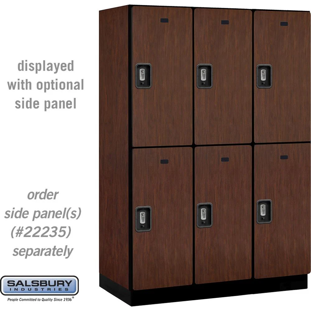 18" Wide Double Tier Designer Wood Locker - 3 Wide - 6 Feet High - 21" Deep by Salsbury - Image 31