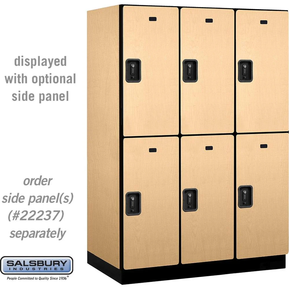 18" Wide Double Tier Designer Wood Locker - 3 Wide - 6 Feet High - 24" Deep by Salsbury - Image 34