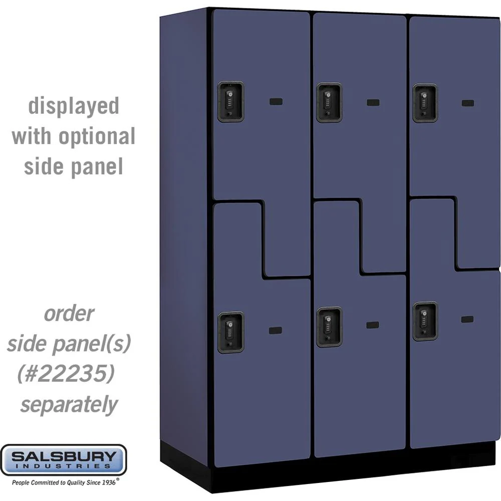 18" Wide Double Tier 'S' Style Designer Wood Locker - 3 Wide - 6 Feet High - 21" Deep by Salsbury - Image 14