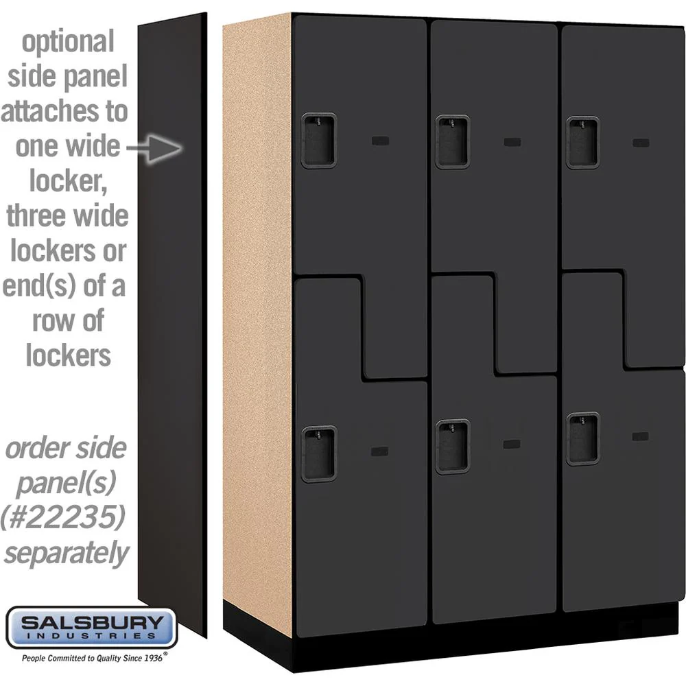 18" Wide Double Tier 'S' Style Designer Wood Locker - 3 Wide - 6 Feet High - 21" Deep by Salsbury - Image 2
