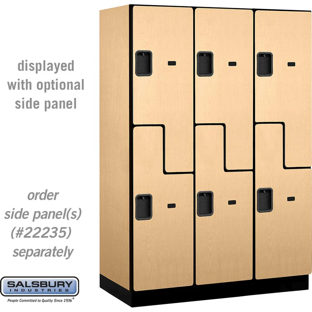 18" Wide Double Tier 'S' Style Designer Wood Locker - 3 Wide - 6 Feet High - 21" Deep by Salsbury - Image 32