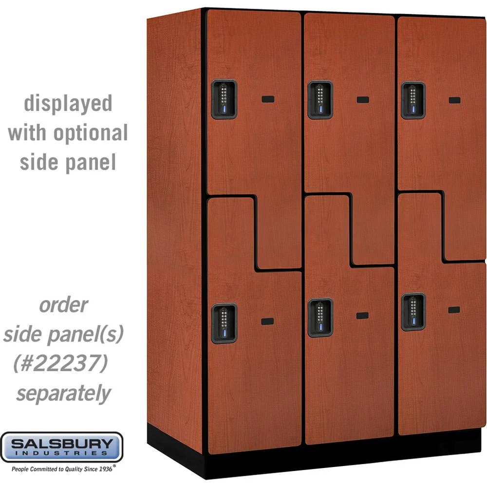 18" Wide Double Tier 'S' Style Designer Wood Locker - 3 Wide - 6 Feet High - 24" Deep by Salsbury - Image 18