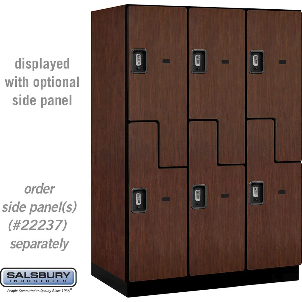 18" Wide Double Tier 'S' Style Designer Wood Locker - 3 Wide - 6 Feet High - 24" Deep by Salsbury - Image 31