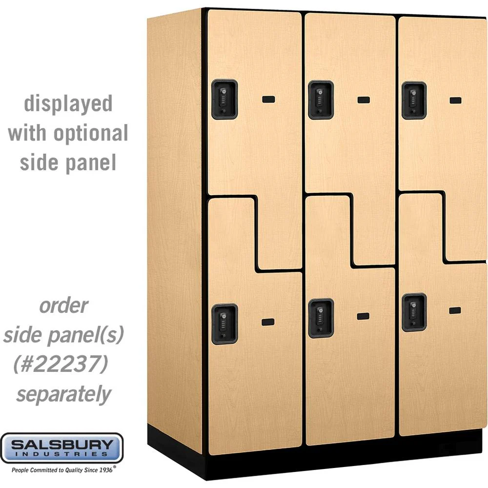 18" Wide Double Tier 'S' Style Designer Wood Locker - 3 Wide - 6 Feet High - 24" Deep by Salsbury - Image 34