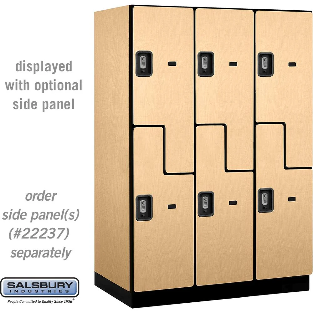 18" Wide Double Tier 'S' Style Designer Wood Locker - 3 Wide - 6 Feet High - 24" Deep by Salsbury - Image 36