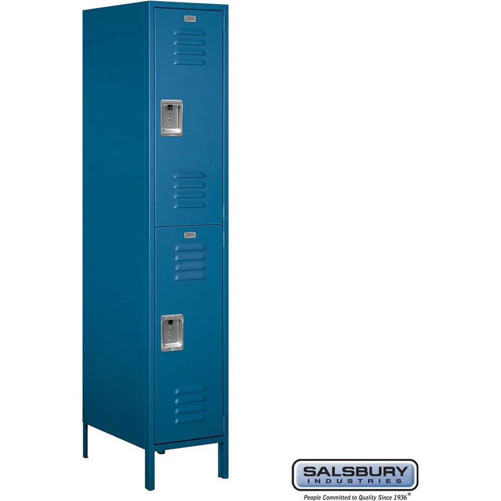 18" Wide Double Tier Standard Metal Locker - 1 Wide - 6 Feet High - 21" Deep by Salsbury