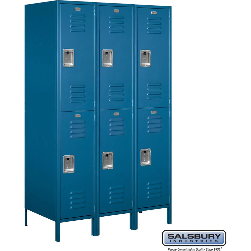18" Wide Double Tier Standard Metal Locker - 3 Wide - 6 Feet High - 21" Deep by Salsbury - Image 5