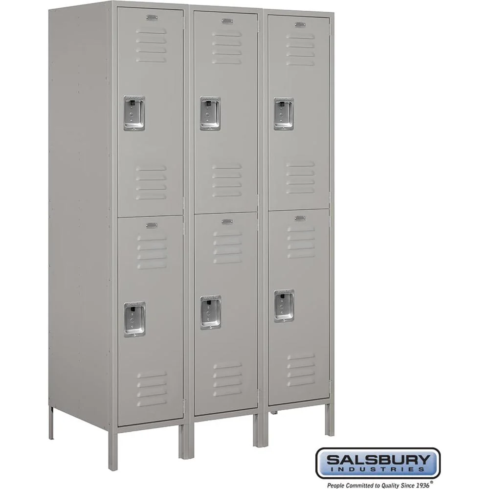 18" Wide Double Tier Standard Metal Locker - 3 Wide - 6 Feet High - 21" Deep by Salsbury - Image 7