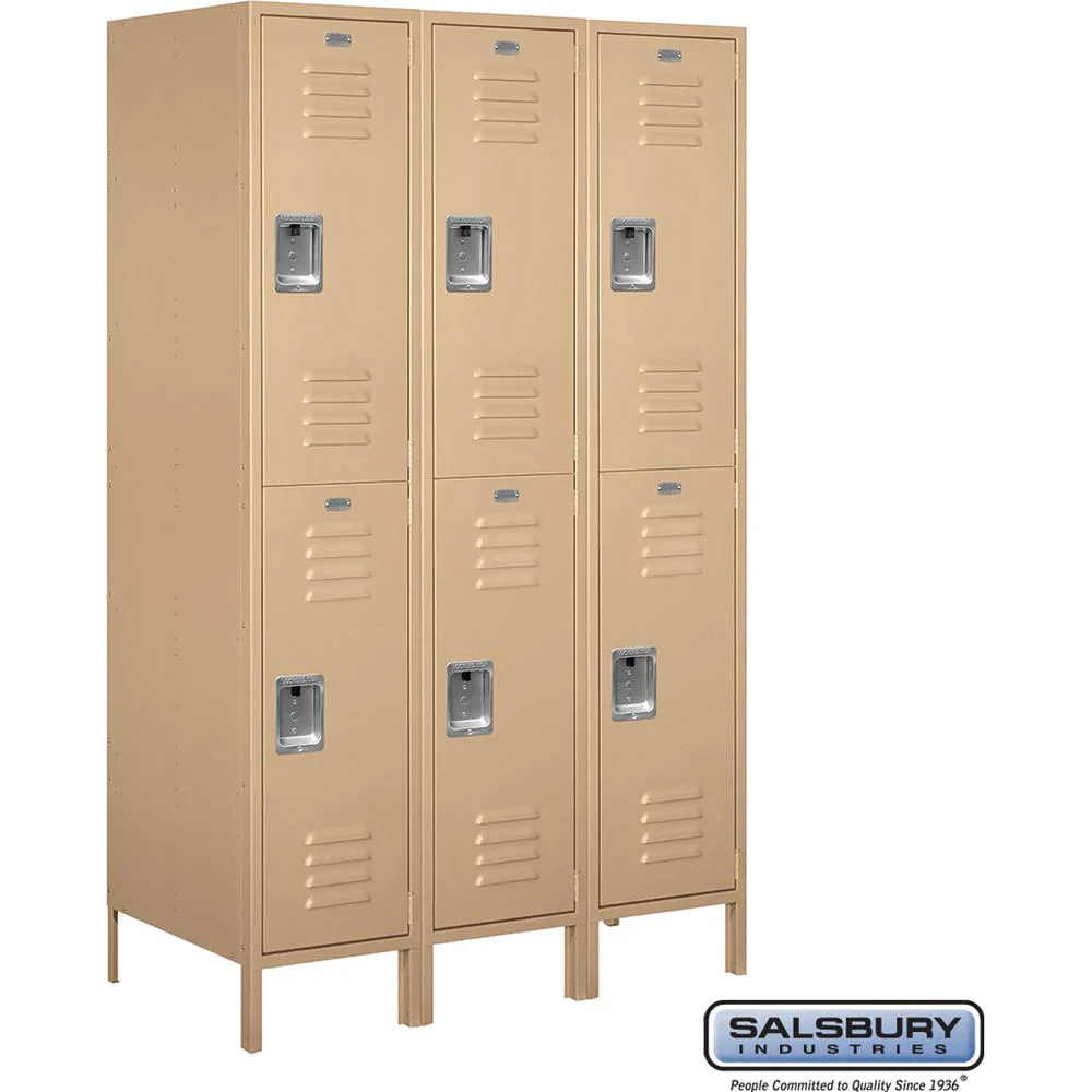 18" Wide Double Tier Standard Metal Locker - 3 Wide - 6 Feet High - 21" Deep by Salsbury - Image 9