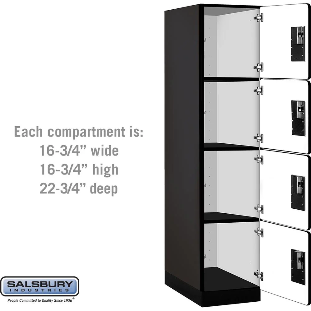 18" Wide Four Tier Designer Wood Locker - 1 Wide - 6 Feet High - 24" Deep by Salsbury - Image 3