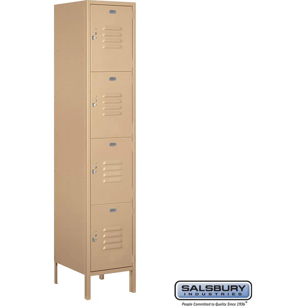 18" Wide Four Tier Standard Metal Locker - 1 Wide - 6 Feet High - 18" Deep by Salsbury - Image 9