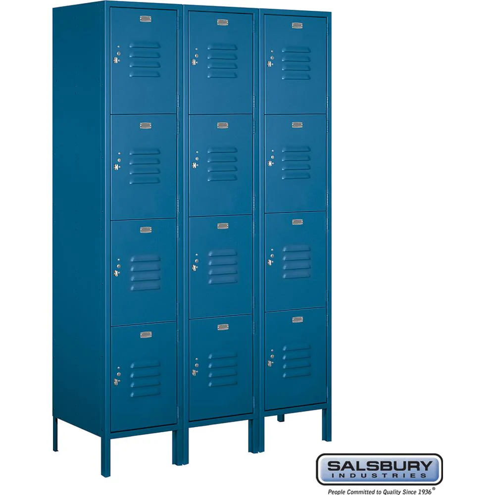 18" Wide Four Tier Standard Metal Locker - 3 Wide - 6 Feet High - 18" Deep by Salsbury - Image 6