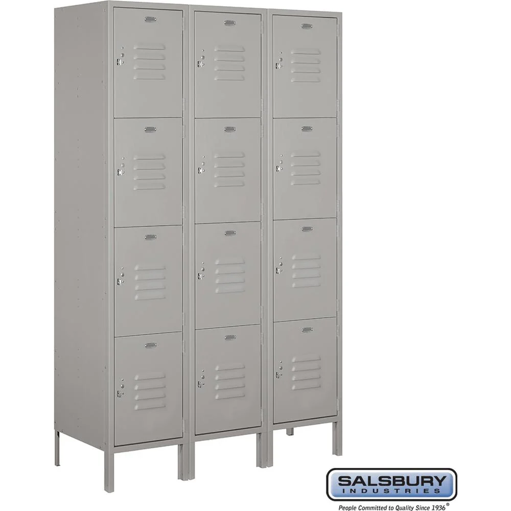 18" Wide Four Tier Standard Metal Locker - 3 Wide - 6 Feet High - 18" Deep by Salsbury - Image 8