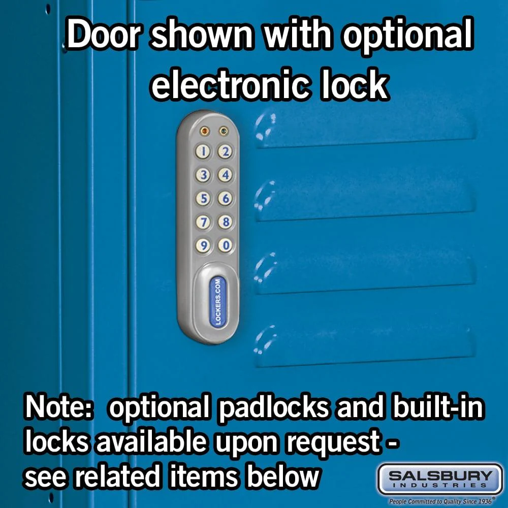 18" Wide Four Tier Standard Metal Locker - 3 Wide - 6 Feet High - 21" Deep by Salsbury - Image 5