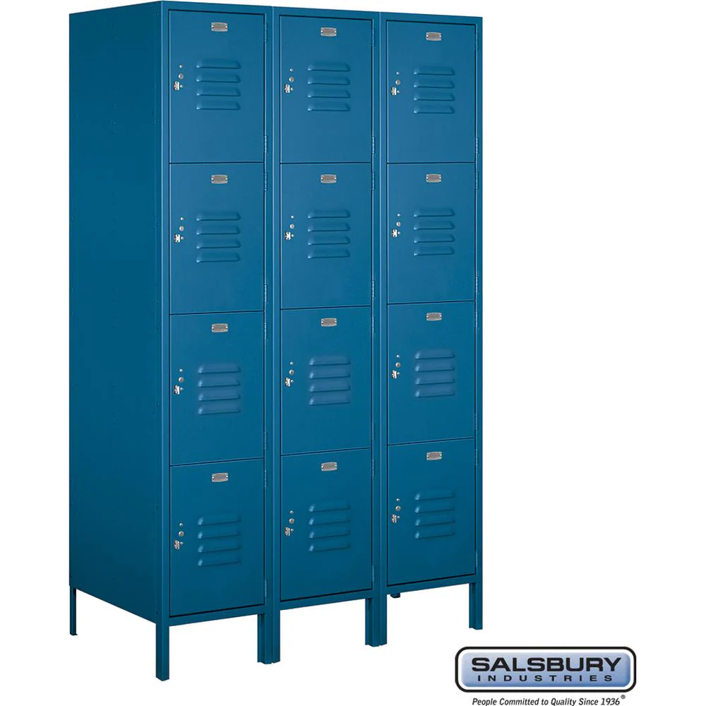 18" Wide Four Tier Standard Metal Locker - 3 Wide - 6 Feet High - 21" Deep by Salsbury - Image 6