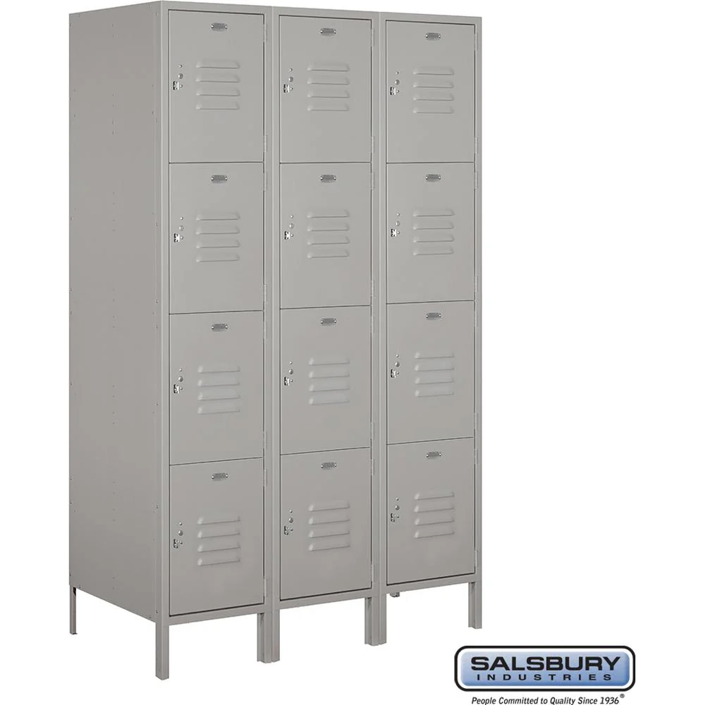 18" Wide Four Tier Standard Metal Locker - 3 Wide - 6 Feet High - 21" Deep by Salsbury - Image 8
