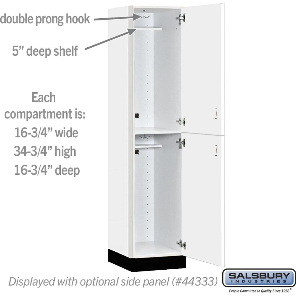 18" Wide Premier Wood Locker - Double Tier-1 Wide - 6 Feet High - 18" Deep by Salsbury - Image 3