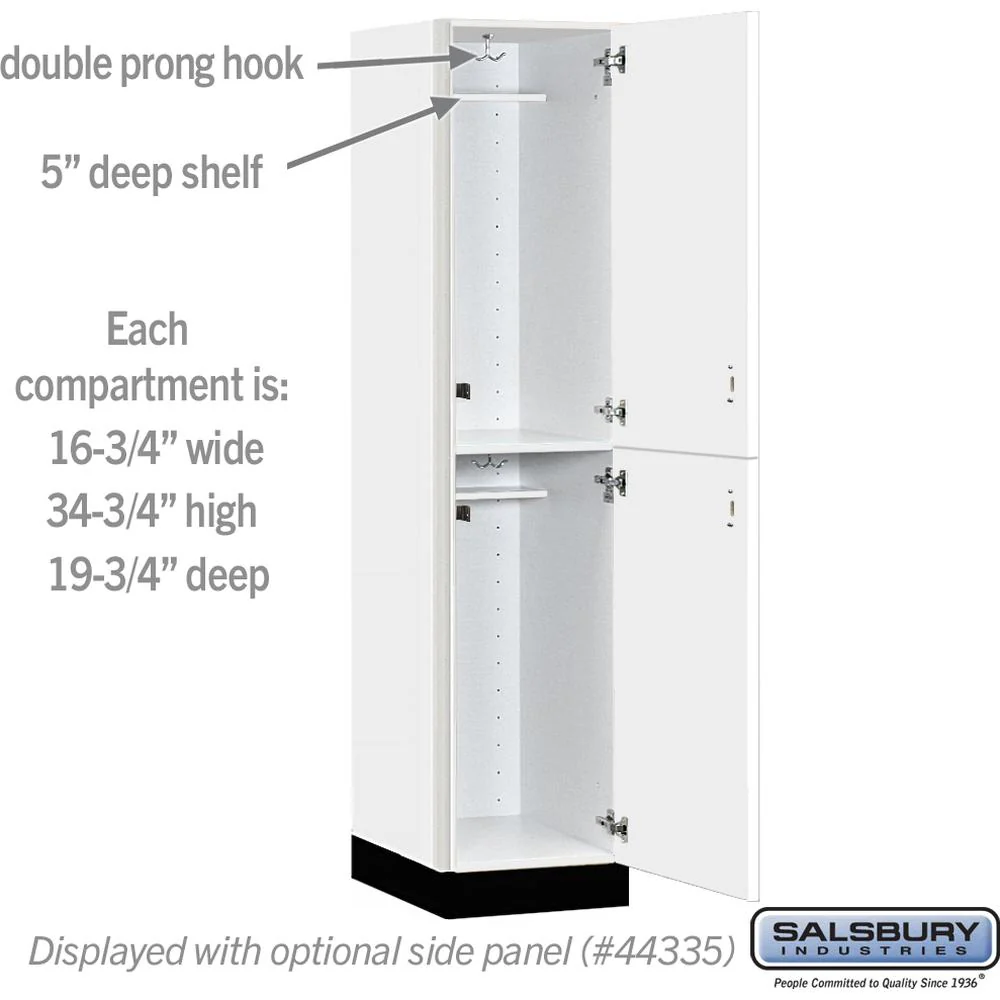 18" Wide Premier Wood Locker - Double Tier-1 Wide - 6 Feet High - 21" Deep by Salsbury - Image 3