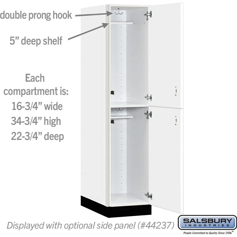 18" Wide Premier Wood Locker - Double Tier-1 Wide - 6 Feet High - 24" Deep by Salsbury - Image 3