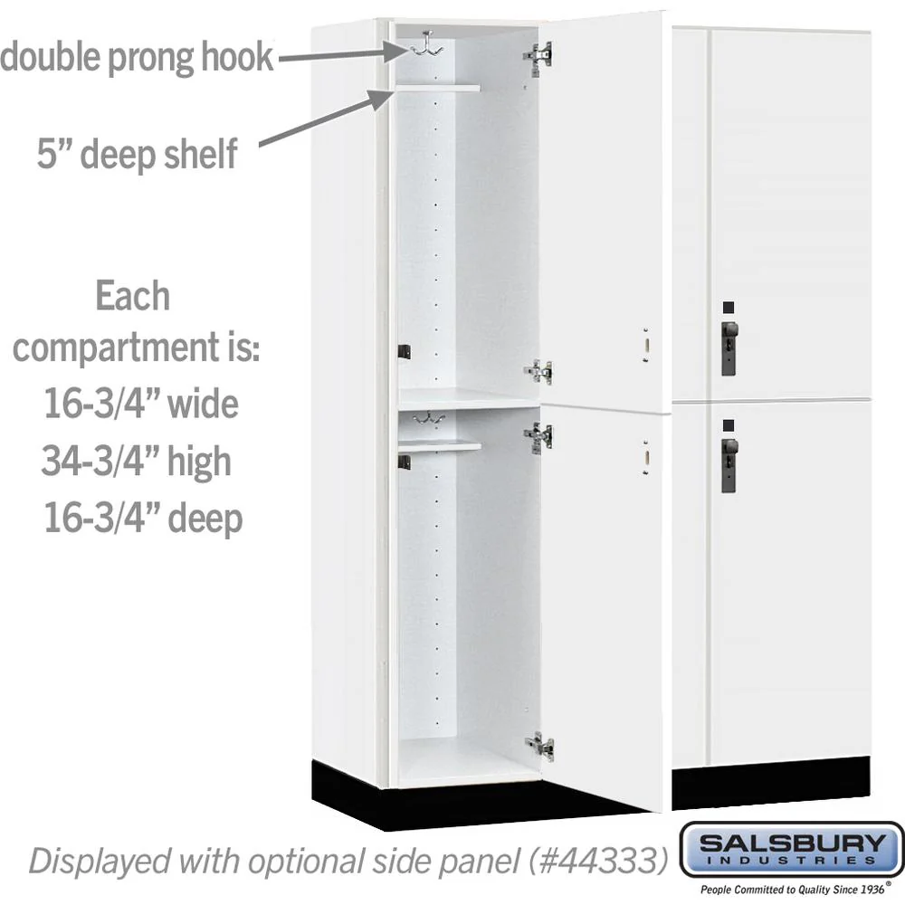 18" Wide Premier Wood Locker - Double Tier-3 Wide - 6 Feet High - 18" Deep by Salsbury - Image 3