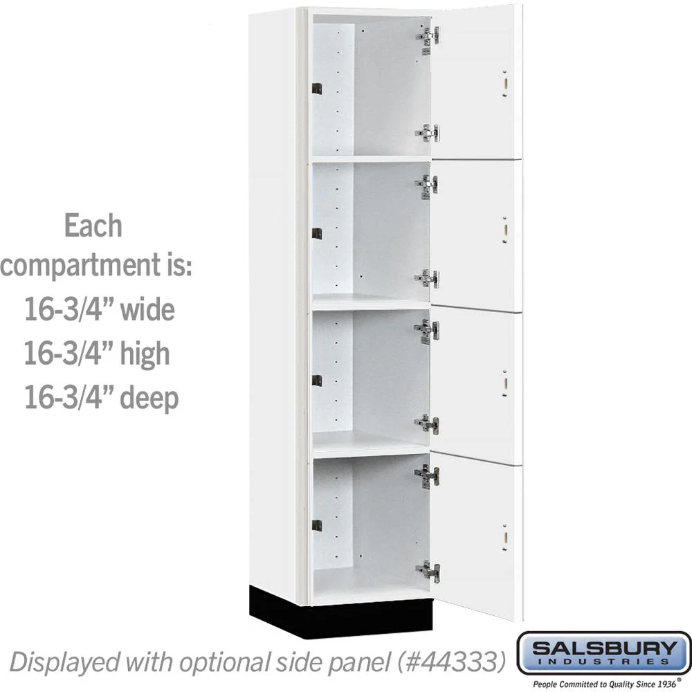 18" Wide Premier Wood Locker - Four Tier-1 Wide - 6 Feet High - 18" Deep by Salsbury - Image 3