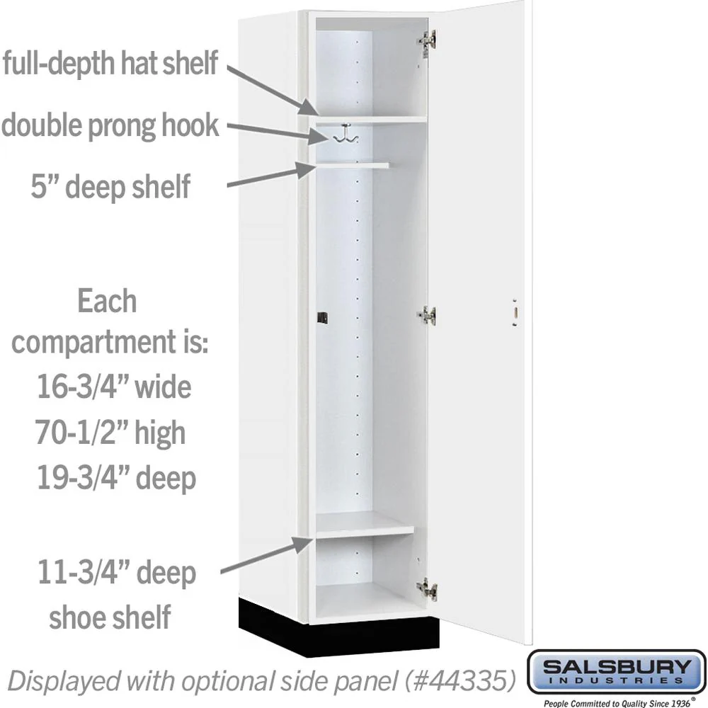 18" Wide Premier Wood Locker - Single Tier - 1 Wide - 6 Feet High - 21" Deep by Salsbury - Image 3