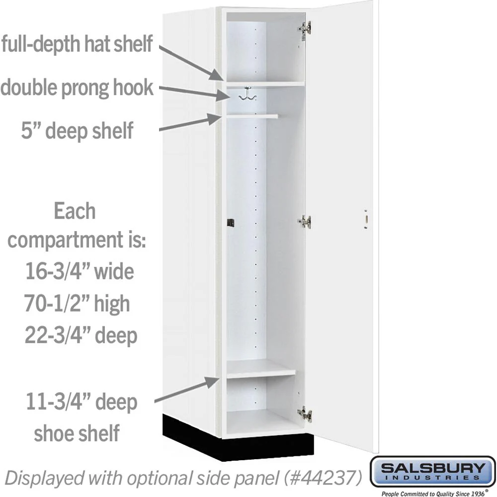 18" Wide Premier Wood Locker - Single Tier - 1 Wide - 6 Feet High - 24" Deep by Salsbury - Image 3