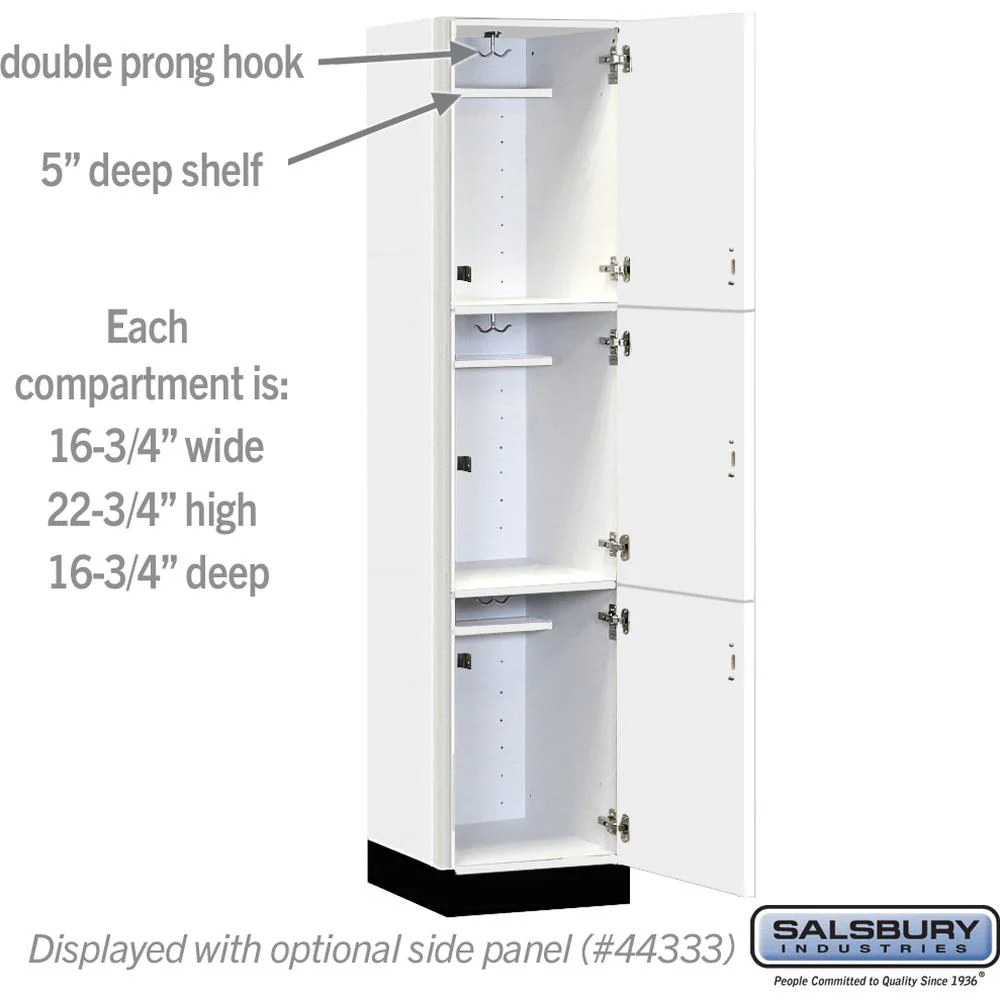 18" Wide Premier Wood Locker - Triple Tier-1 Wide - 6 Feet High - 18" Deep by Salsbury - Image 3