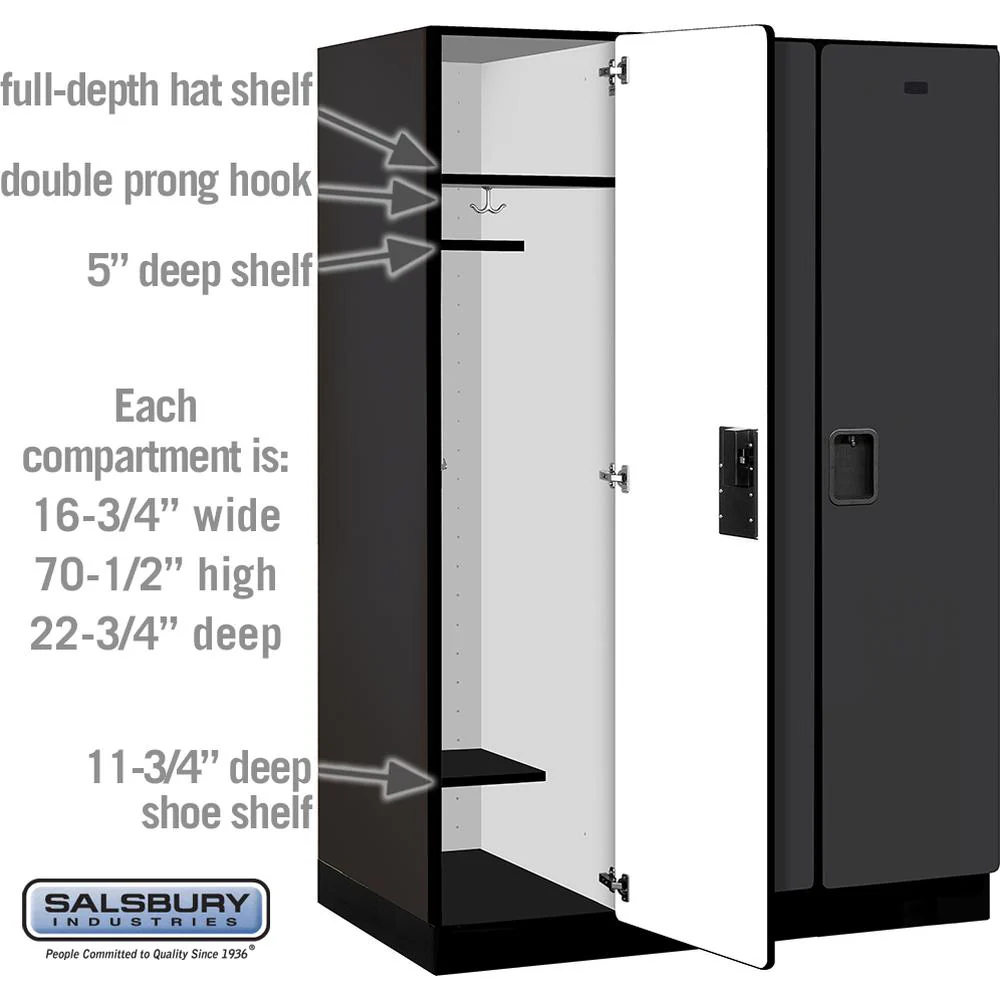 18" Wide Single Tier Designer Wood Locker - 3 Wide - 6 Feet High - 24" Deep by Salsbury - Image 3