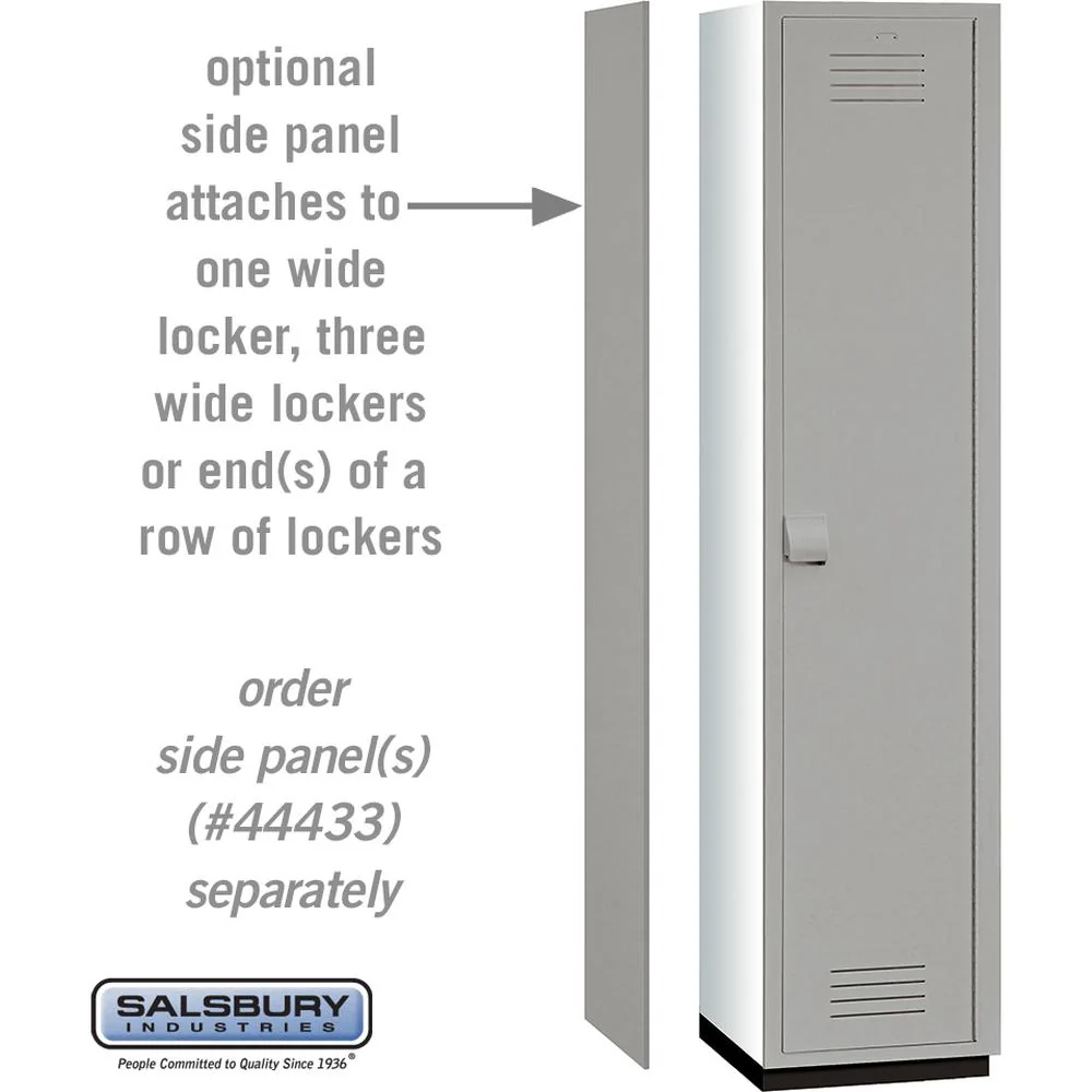 18" Wide Single Tier Heavy Duty Plastic Locker - 1 Wide - 6 Feet High - 18" Deep - Gray by Salsbury - Image 2