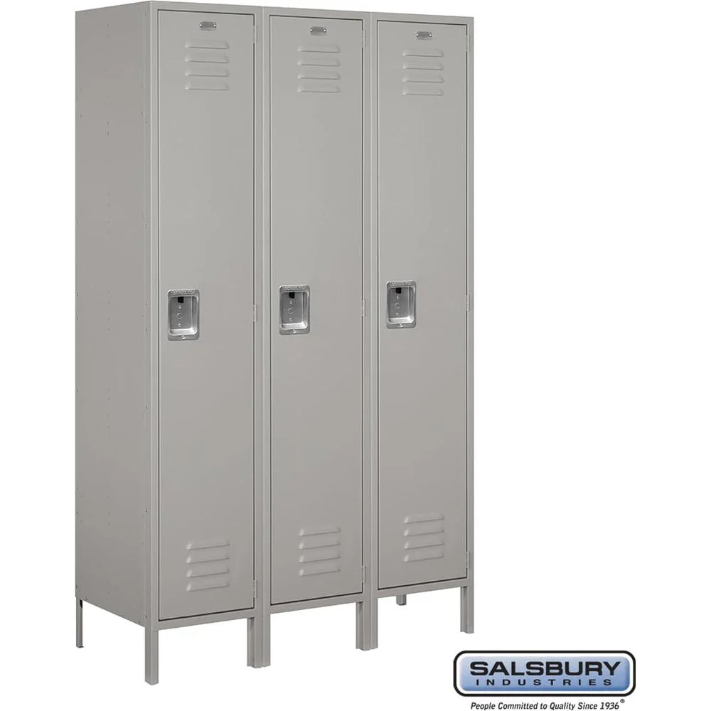 18" Wide Single Tier Standard Metal Locker - 3 Wide - 6 Feet High - 18" Deep by Salsbury - Image 7