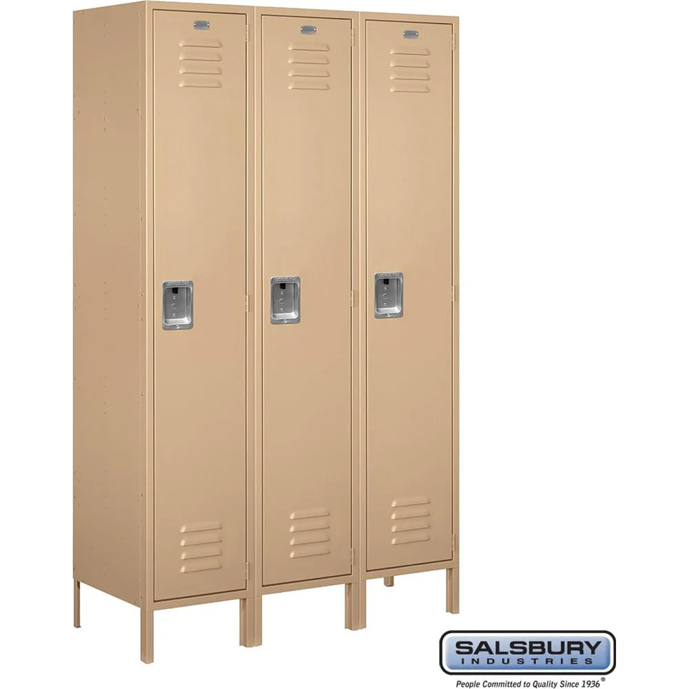 18" Wide Single Tier Standard Metal Locker - 3 Wide - 6 Feet High - 18" Deep by Salsbury - Image 9