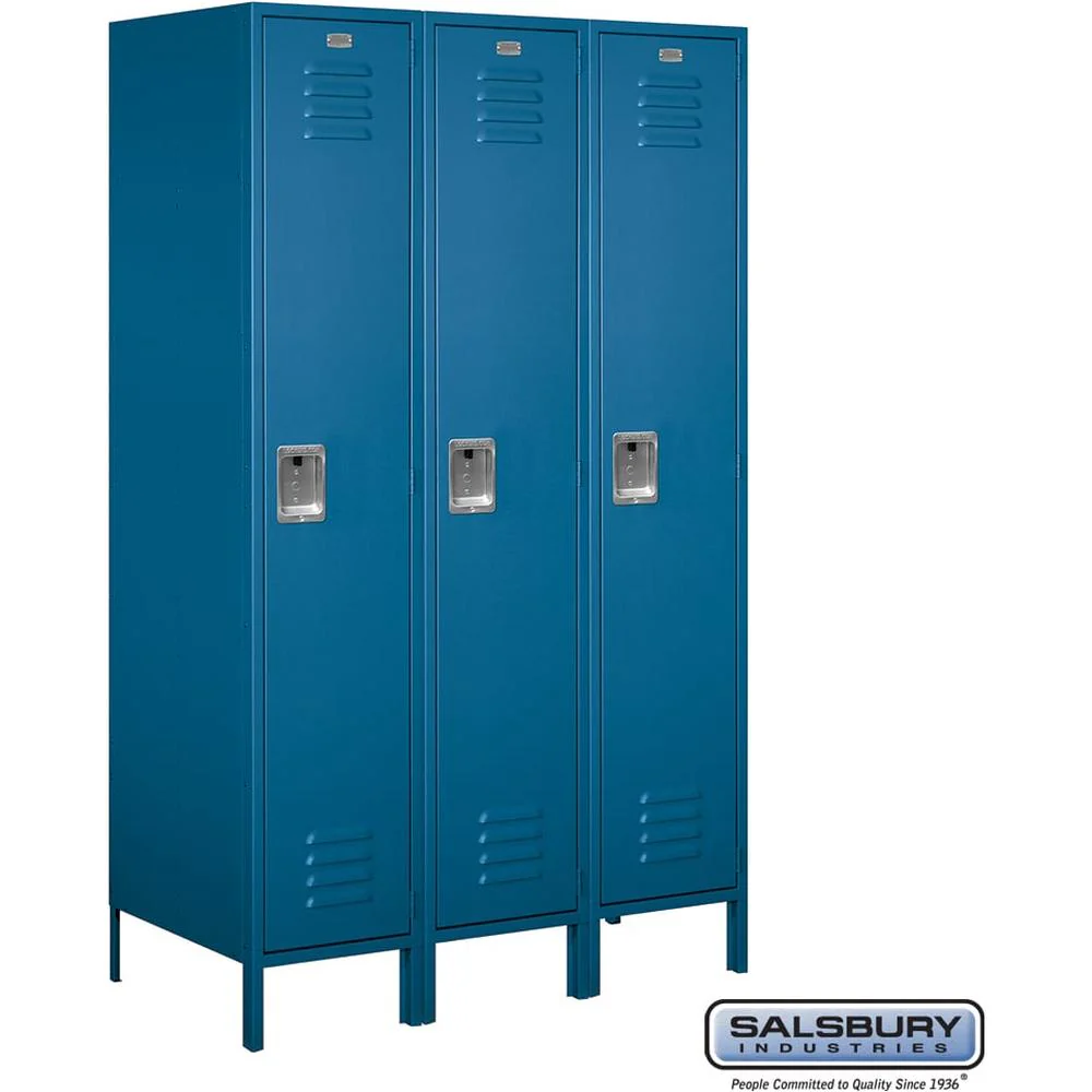 18" Wide Single Tier Standard Metal Locker - 3 Wide - 6 Feet High - 21" Deep by Salsbury - Image 5