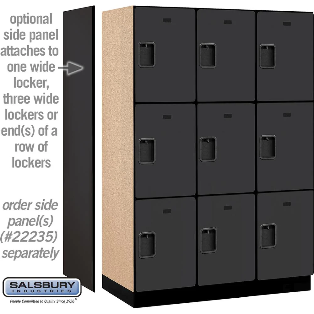 18" Wide Triple Tier Designer Wood Locker - 3 Wide - 6 Feet High - 21" Deep by Salsbury - Image 2