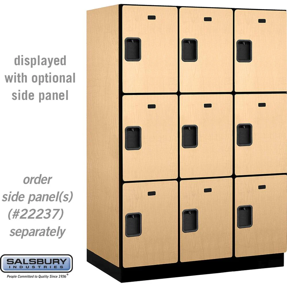 18" Wide Triple Tier Designer Wood Locker - 3 Wide - 6 Feet High - 24" Deep by Salsbury - Image 32