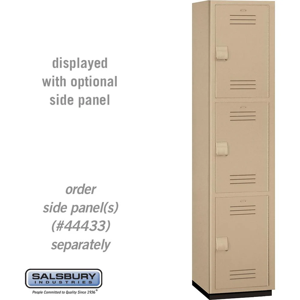 18" Wide Triple Tier Heavy Duty Plastic Locker - 1 Wide - 6 Feet High - 18" Deep - Tan by Salsbury