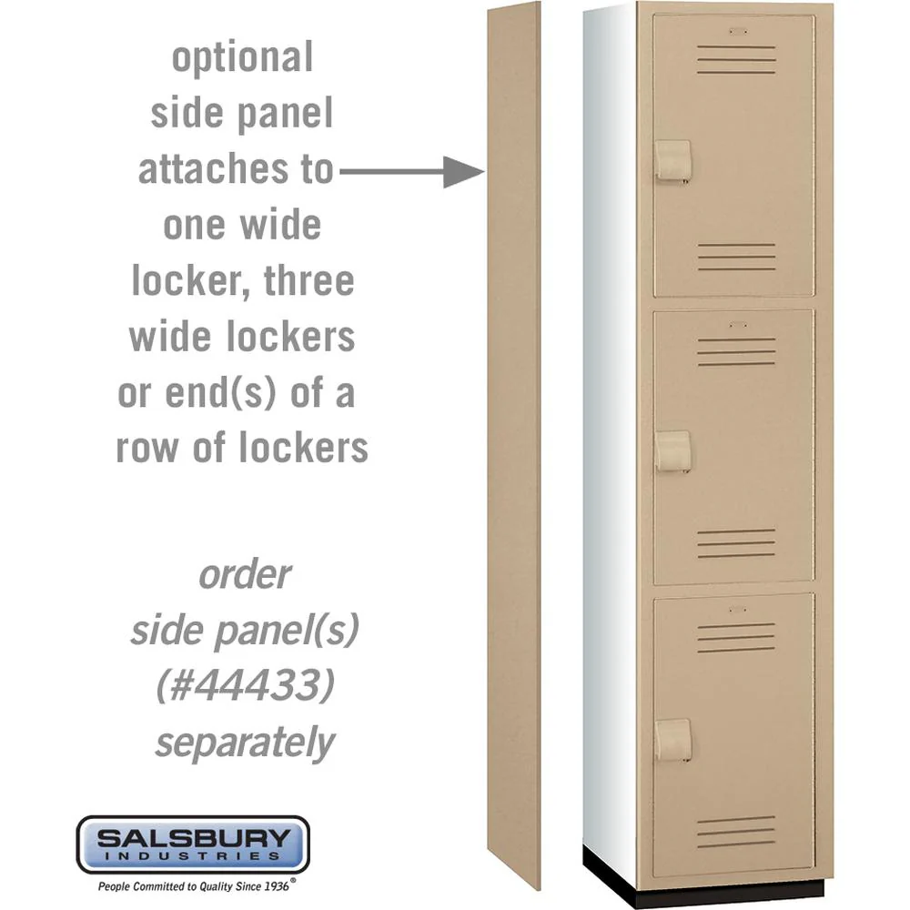 18" Wide Triple Tier Heavy Duty Plastic Locker - 1 Wide - 6 Feet High - 18" Deep - Tan by Salsbury - Image 2