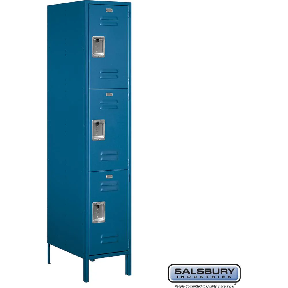 18" Wide Triple Tier Standard Metal Locker - 1 Wide - 6 Feet High - 21" Deep by Salsbury - Image 5