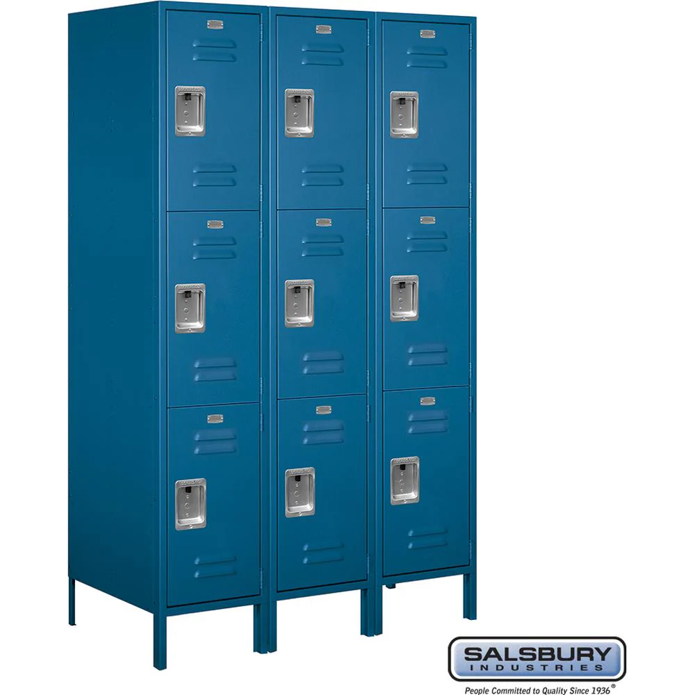 18" Wide Triple Tier Standard Metal Locker - 3 Wide - 6 Feet High - 21" Deep by Salsbury - Image 5