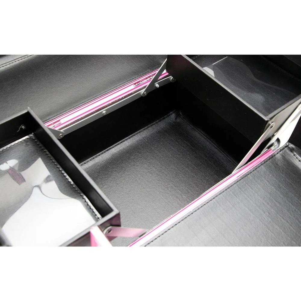 2-Tier Professional Cosmetic Case with Accordion Trays - Pink by TruCase - Image 5