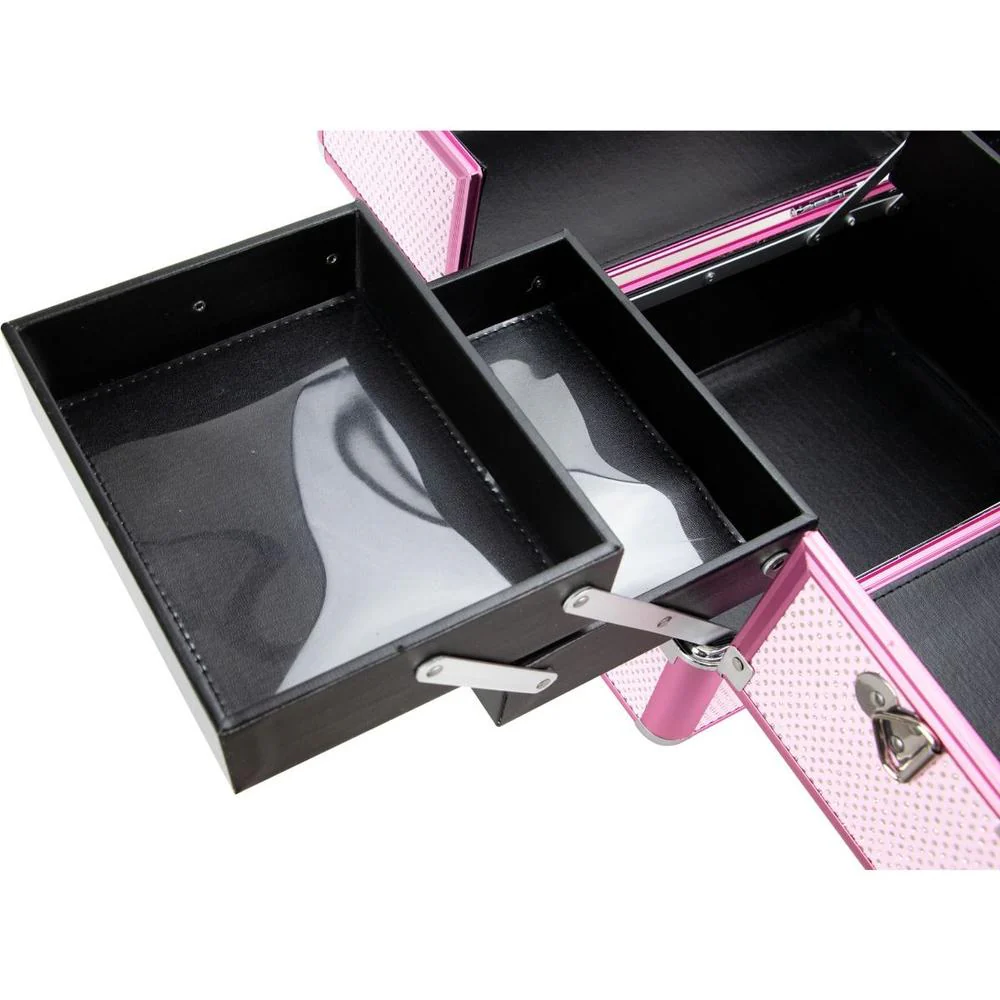 2-Tier Professional Cosmetic Case with Accordion Trays - Pink by TruCase - Image 8