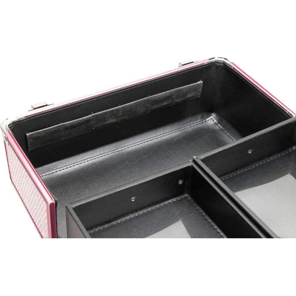 2-Tier Professional Cosmetic Case with Accordion Trays - Pink by TruCase - Image 9