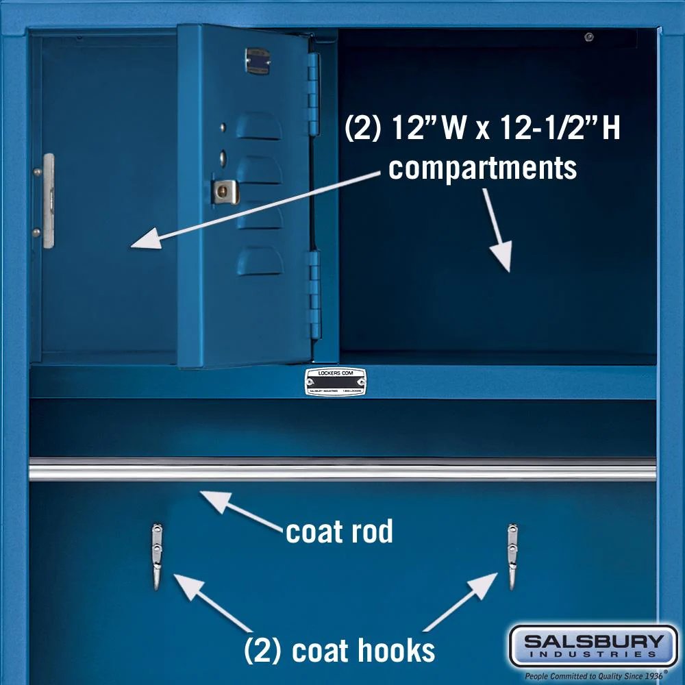 24" Wide Open Access Metal Locker - 6 Feet High - 24" Deep by Salsbury - Image 3