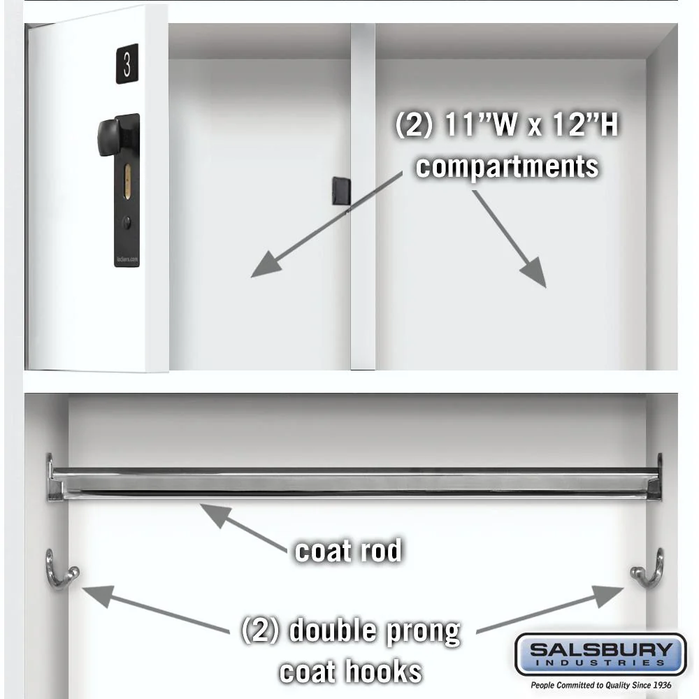 24" Wide Premier Wood Open Access Locker - 6 Feet High - 24" Deep by Salsbury - Image 4