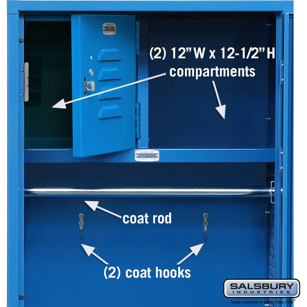 24" Wide Vented Gear Metal Locker - 6 Feet High - 24" Deep by Salsbury - Image 3