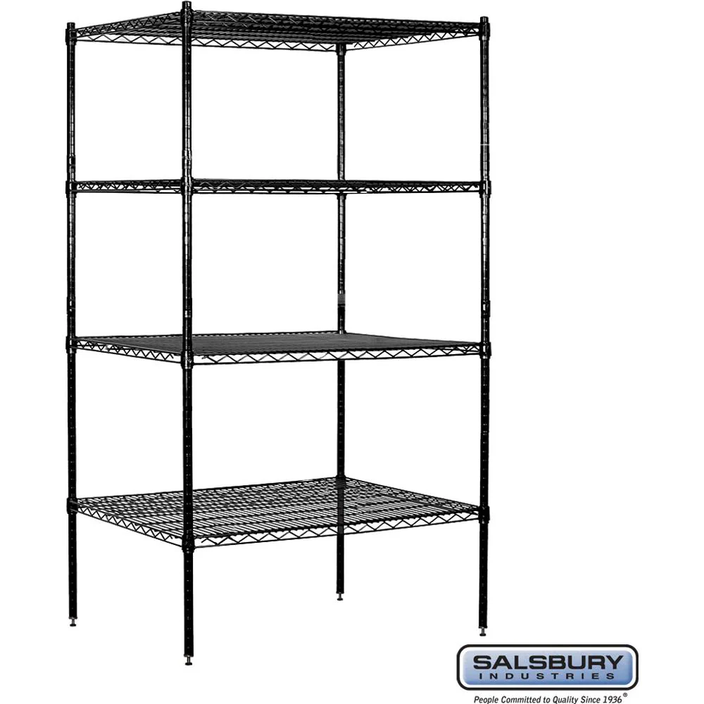 36" Wide Stationary Wire Shelving - 74" High - 24" Deep by Salsbury