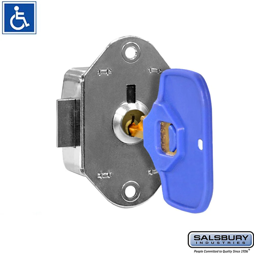 ADA Compliant Key Lock - Built-in - for Designer Wood Locker Door - with (2) keys and (2) ADA Key Heads by Salsbury
